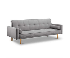 Lona 3 Seater Fabric Lounge Chair - Grey