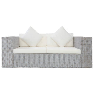Haku 2 Piece Sofa Set with Cushions Grey Natural Rattan