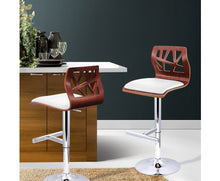 Load image into Gallery viewer, Set of 2 Wooden Gas Lift Bar Stools - White
