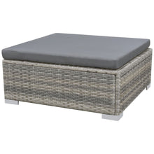 Load image into Gallery viewer, Shasta 10 Piece Garden Lounge Set with Cushions Poly Rattan Grey
