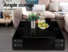 Load image into Gallery viewer, Modern beautiful Coffe table 4 drawers with storage Wooden black
