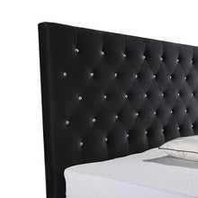 Load image into Gallery viewer, Ramos Velvet Bed With Tufted Diamond Black
