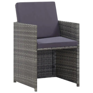 Liza 13 Piece Outdoor Dining Set Poly Rattan and Acacia Wood Anthracite