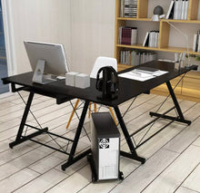 Load image into Gallery viewer, Oracle Corner Computer Desk Office Double Workstation (Black)
