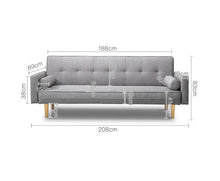 Load image into Gallery viewer, Lona 3 Seater Fabric Lounge Chair - Grey

