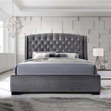 Load image into Gallery viewer, Roso Salween Luxury Queen Bed Frame Wing Back Tufted Headboard Bed
