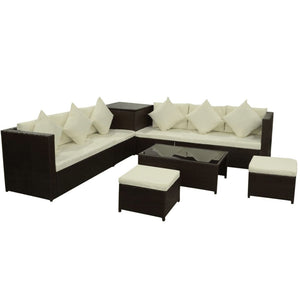 Latest Outdoor Corner Lounge Brown with Cream Cushions