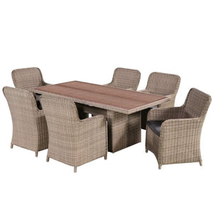 Natural Color 6 Seater Stylish Outdoor Setting