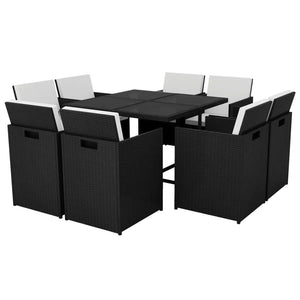 Modern Black 8 Seater Outdoor Dining Set