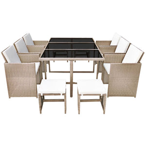 Fallona Beige 10 Seater Outdoor Dining Set