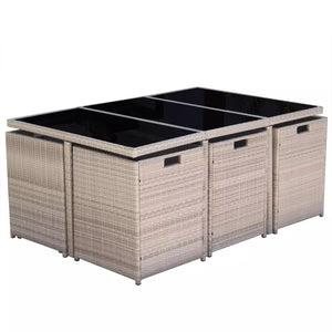 Fallona Beige 10 Seater Outdoor Dining Set
