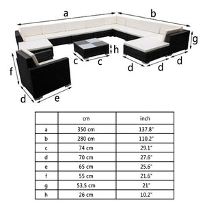 Jarreau Grand 12 Seater Lounge suite with coffee Table
